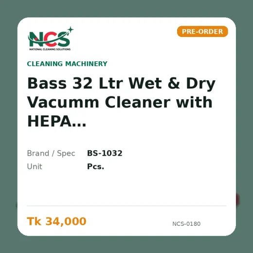 Bass 32 Ltr Wet & Dry Vacumm Cleaner with HEPA Filter